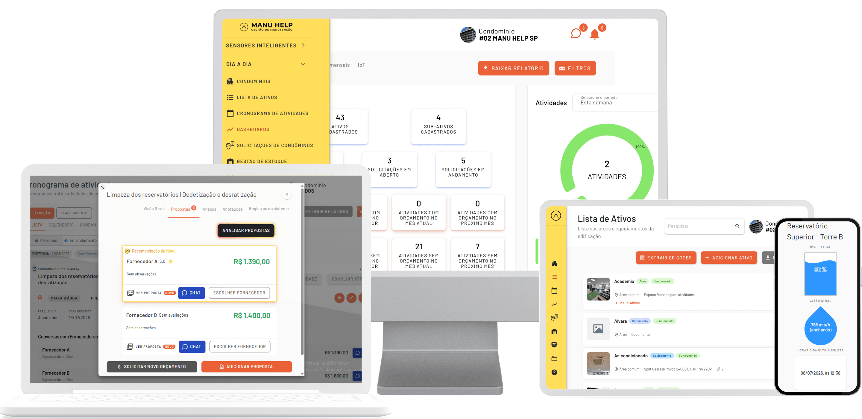 Plataforma Manu Help no desktop